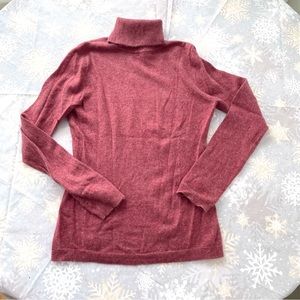 Garnet Hill cashmere rose pink turtle neck sweater top Sz M